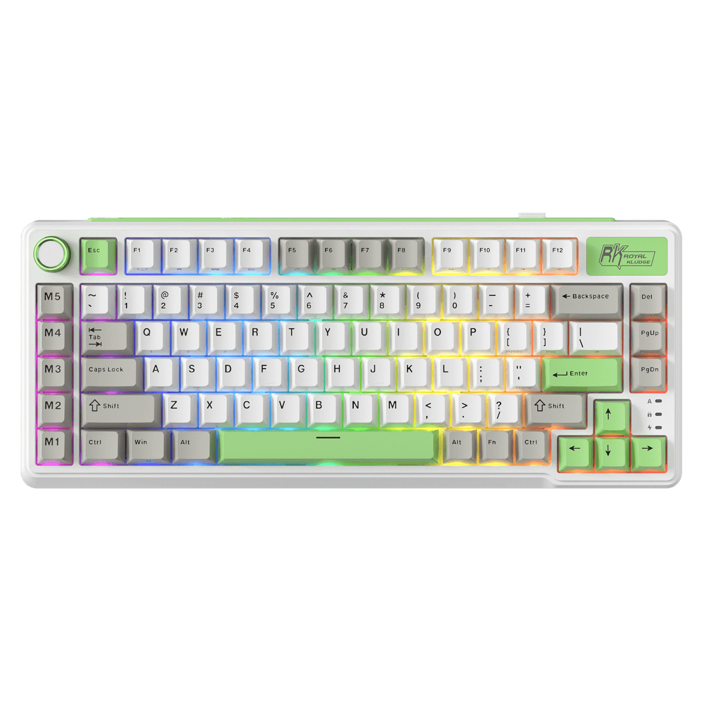 RK L75 75% 85 Keys Wireless Mechanical Keyboard with RGB, Gasket Structure, Custom Cream & Beige Switches, Tri-Mode Connectivity, and Mac Compatibility