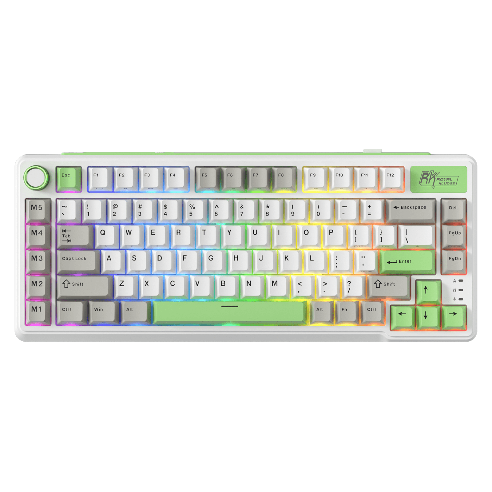 RK L75 75% 85 Keys Wireless Mechanical Keyboard with RGB, Gasket Structure, Custom Cream & Beige Switches, Tri-Mode Connectivity, and Mac Compatibility