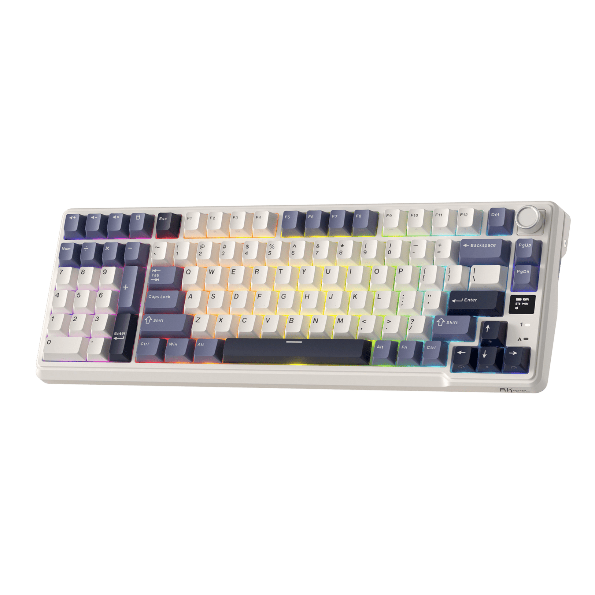 RK ROYAL KLUDGE L98 Wireless Mechanical Keyboard w/ Left-handed Southpaw Design Numpad & Hot Swappable Knob, Tri-Mode 95% Keyboard BT/2.4G/USB-C, Pro Software, Gasket Mount, Massive 8000mAh Battery