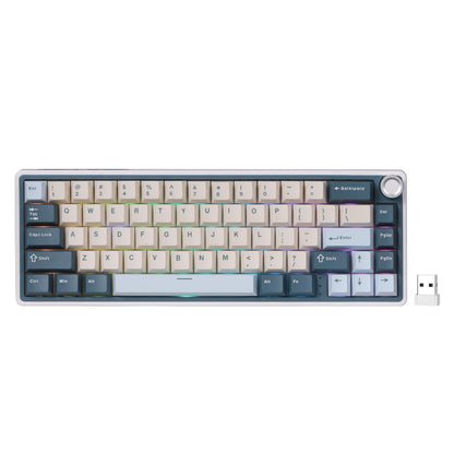 RK ROYAL KLUDGE RK G68 Draadloos mechanisch toetsenbord, 65% QWERTY- toetsenbord, US-RGB gaming-toetsenbord, Bluetooth/2,4 GHz/USB-C, PBT-toetsen, afneembaar frame, 3150 mAh, blauwe schakelaar, hot RK ROYAL KLUDGE RK G68 Draadloos mechanisch toetsenbord, 65% QWERTY- toetsenbord, US-RGB gaming-toetsenbord, Bluetooth/2,4 GHz/USB-C, PBT-toetsen, afneembaar frame, 3150 mAh, blauwe schakelaar, hot