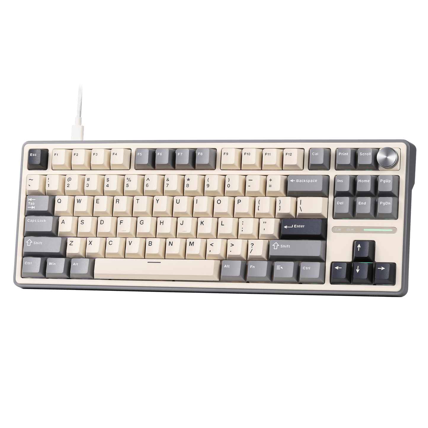 RK ROYAL KLUDGE R87 Pro Wired Mechanical Keyboard with Hot Swappable Knob 75% RGB Backlit Gaming Keyboard 88 Keys TKL Gasket Mounted Custom Keyboard with QMK/VIA and Linear Creamy Switch