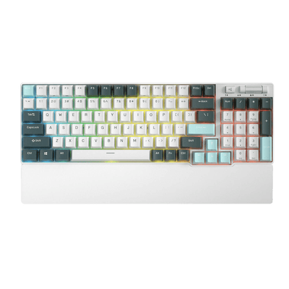 RK ROYAL KLUDGE RK96 RGB Limited Ed, 90% 96 Keys Wireless Triple Mode BT5.0/2.4G/USB-C Hot Swappable Mechanical Keyboard w/Wrist Rest, Software Support & Massive Battery, RK Yellow Switch