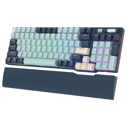 RK ROYAL KLUDGE RK96 RGB Limited Ed, 90% 96 Keys Wireless Triple Mode BT5.0/2.4G/USB-C Hot Swappable Mechanical Keyboard w/Wrist Rest, Software Support & Massive Battery, RK Yellow Switch
