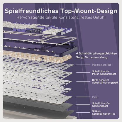 RK ROYAL KLUDGE S98-DE 96% QWERTZ Kabellose Hot-Swappable Tastatur