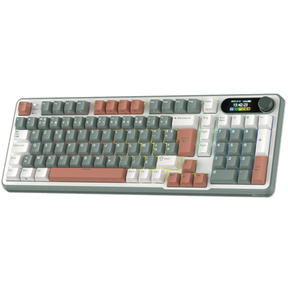 RK ROYAL KLUDGE S98 FR Clavier mécanique avec Smart Display & Bouton, Top Mount 96% Wireless Mechanical Keyboard BT/2.4G/USB-C, Hot-Swapable, Software Support, 98 Touches, AZERTY