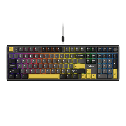 RK X104 Full Size Wired Mechanical Keyboard with Number Pad and Volume Knob