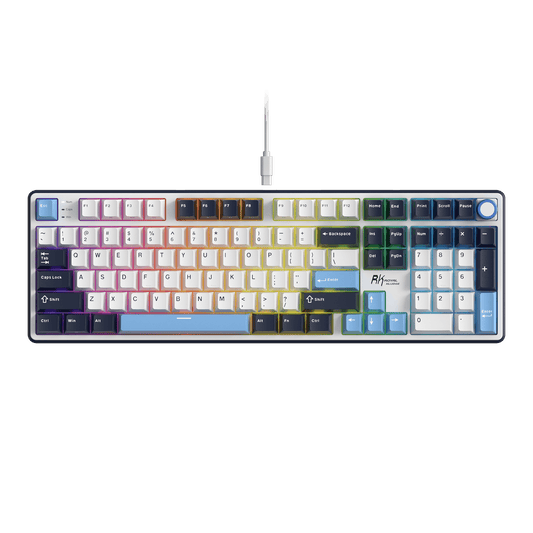 RK X104 Full Size Wired Mechanical Keyboard with Number Pad and Volume Knob