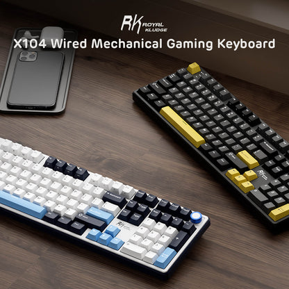 RK X104 Full Size Gaming Mechanical Keyboard with Customizable RGB Backlit