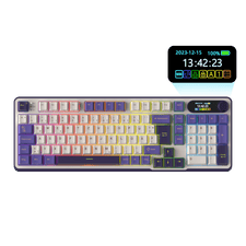 RK ROYAL KLUDGE S98 Mechanische Tastatur mit Smart Display & Knopf, Top Mount 96% Kabellose Mechanische Tastatur BT/2.4G/USB-C, Hot-Swap-fähige, Software-Unterstützung, Massiver Akku, 98 Tasten 