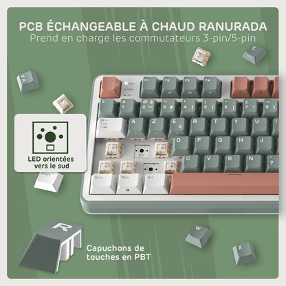 S98-FR Clavier Mécanique Sans Fil 96% AZERTY