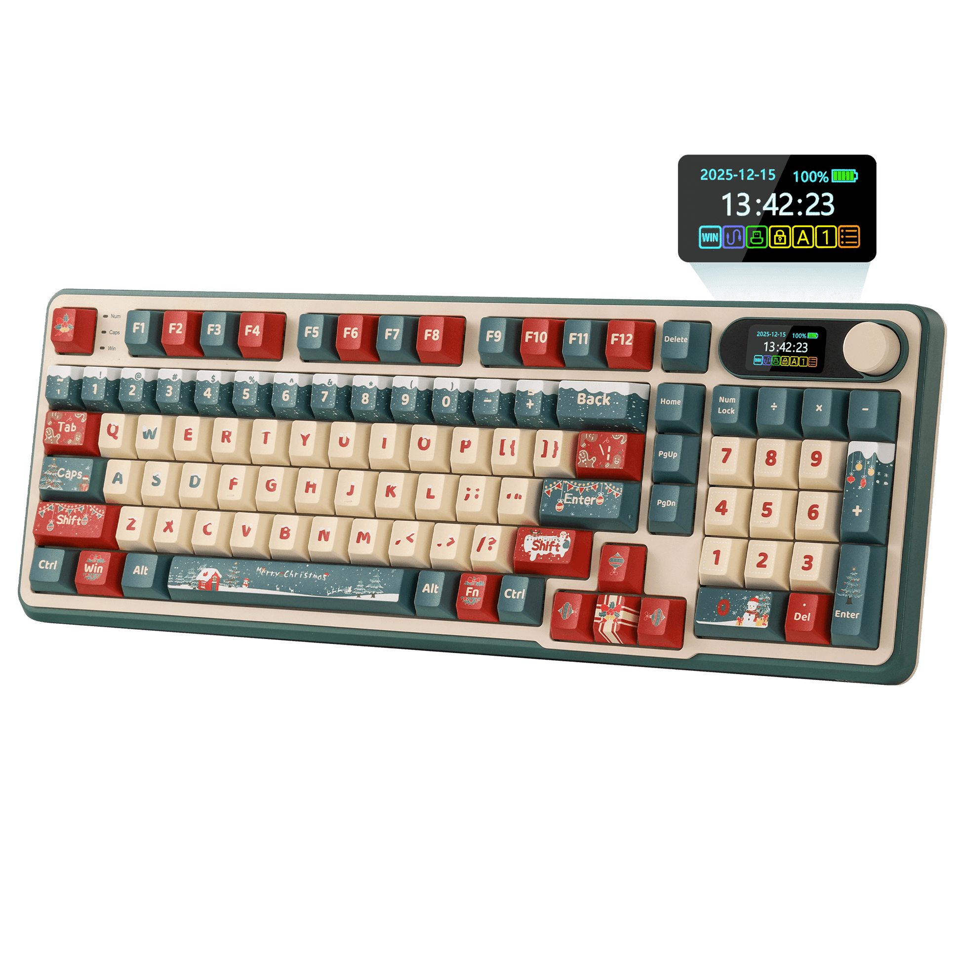 S98 96% Wireless Mechanical Keyboard – 2025 Christmas Limited Edition, perfect gaming keyboard for festive desktop setups and holiday gifts.