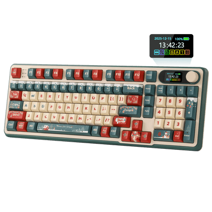 S98 96% Wireless Mechanical Keyboard – 2025 Christmas Limited Edition, perfect gaming keyboard for festive desktop setups and holiday gifts.