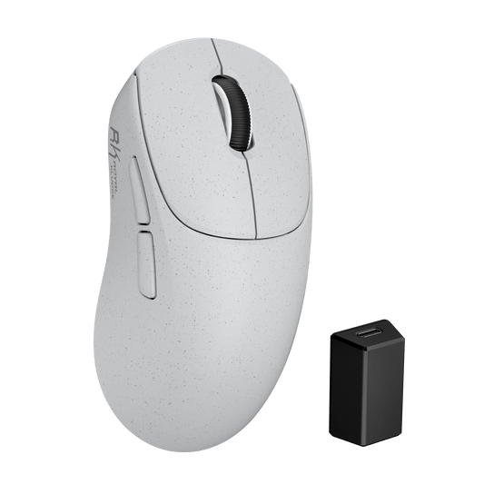RK ROYAL KLUDGE MG5 wireless gaming mouse in white, front view on white background